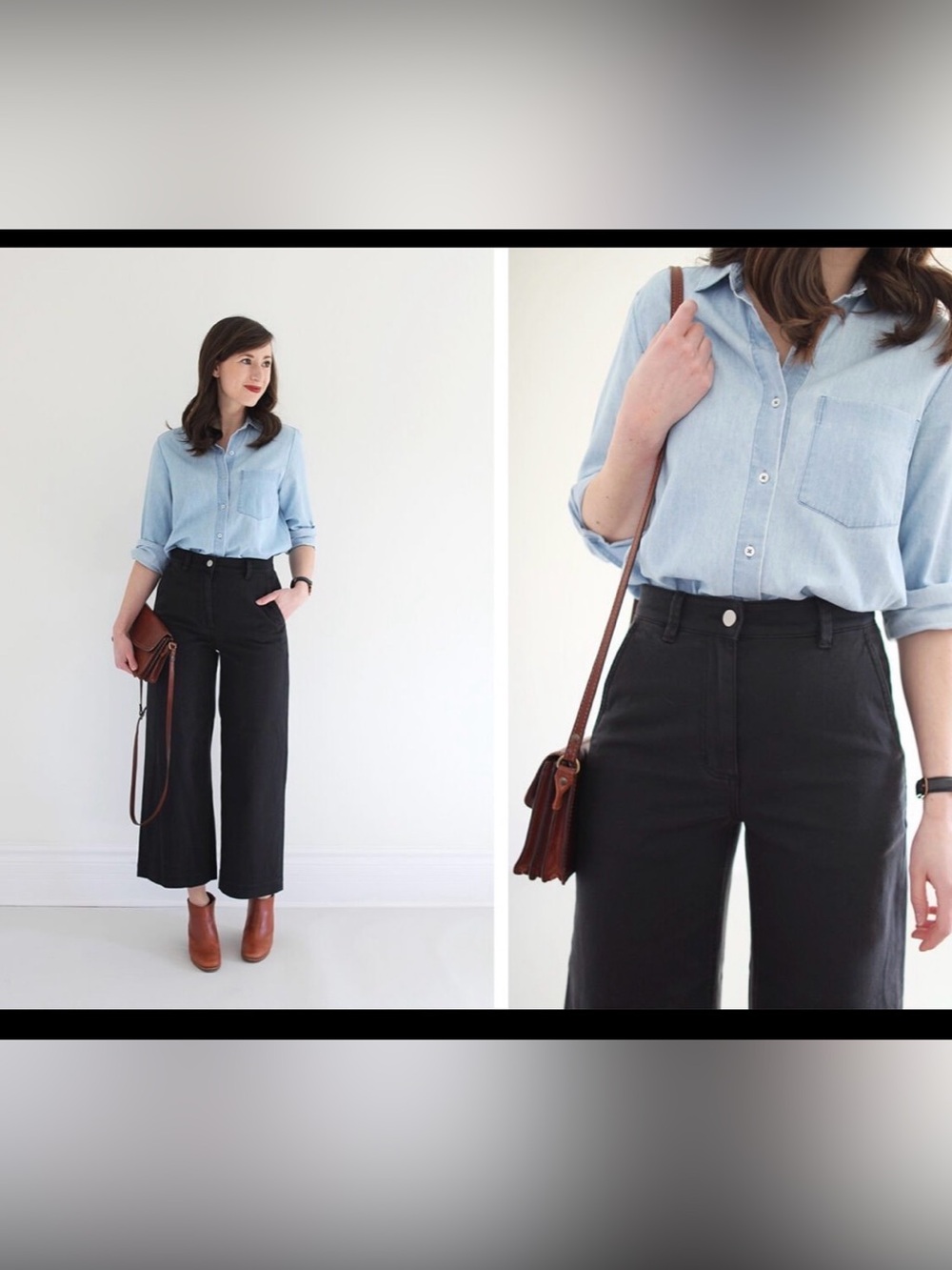 Everlane The Wide Leg Crop Pant Black Size 27